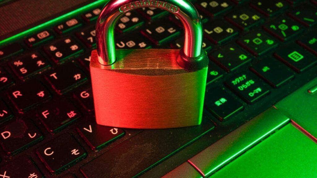 Digital padlock graphic representing cybersecurity for banks and financial systems